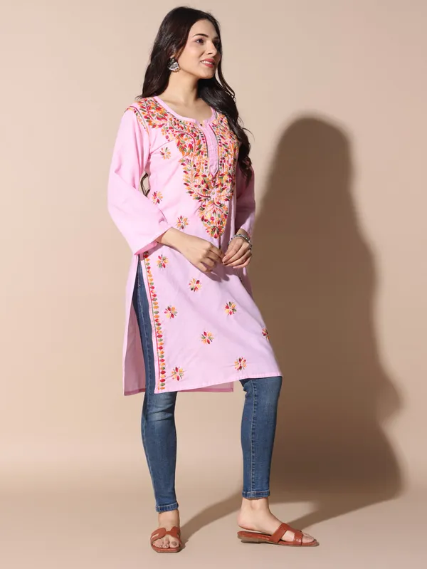 Chikankari_Cotton_Kurti_Female_Cotton