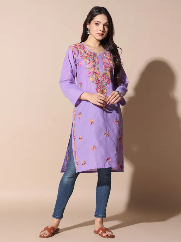Chikankari_Cotton_Kurti_Female_Cotton
