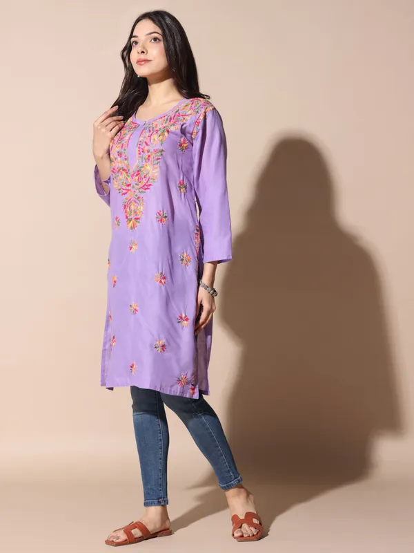 Chikankari_Cotton_Kurti_Female_Cotton