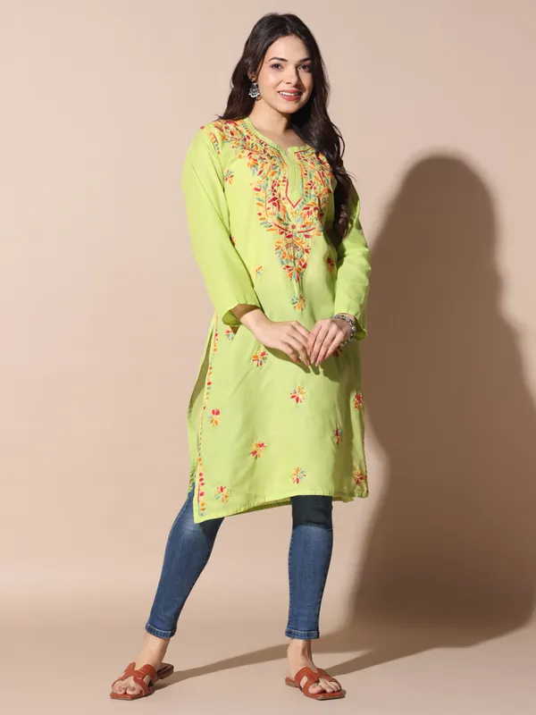 Chikankari_Cotton_Kurti_Female_Cotton