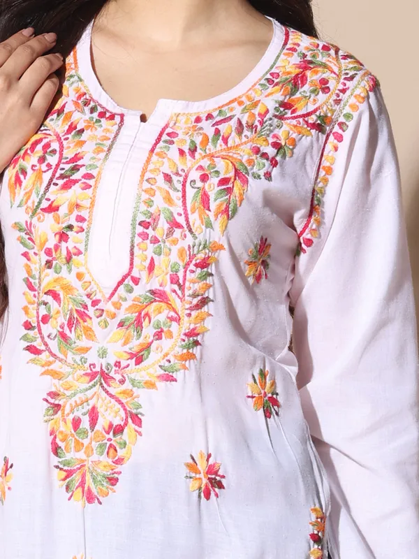 Chikankari_Cotton_Kurti_Female_Cotton