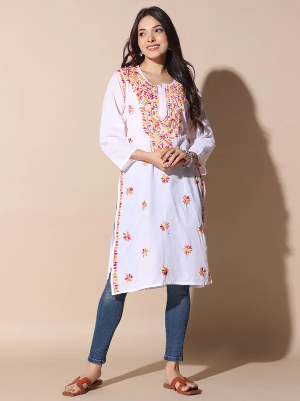 Chikankari_Cotton_Kurti_Female_Cotton