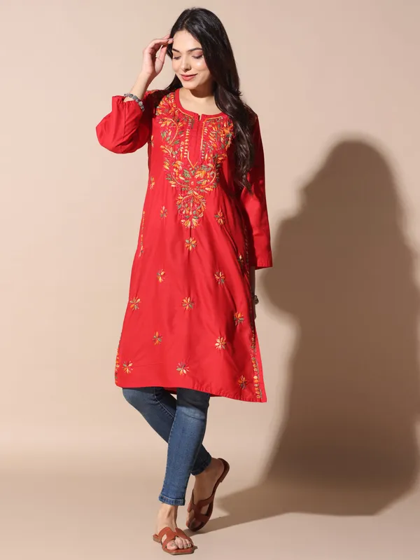 Chikankari_Cotton_Kurti_Female_Cotton