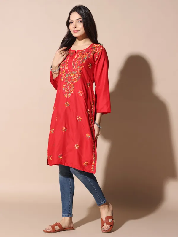 Chikankari_Cotton_Kurti_Female_Cotton