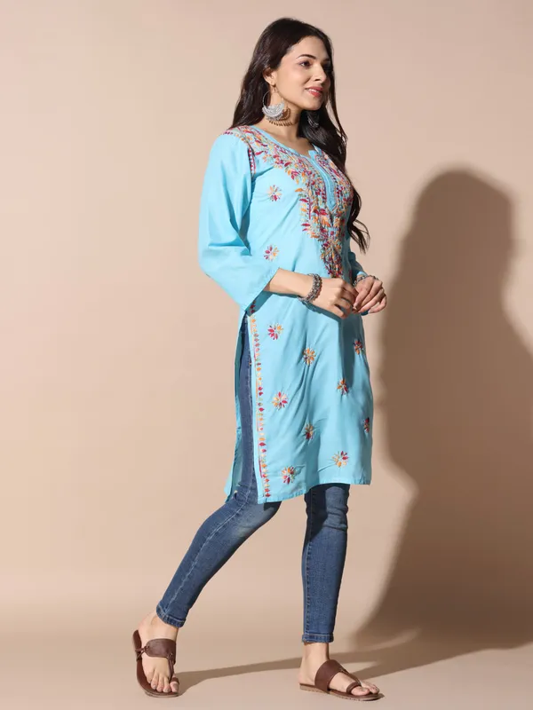 Chikankari_Cotton_Kurti_Female_Cotton