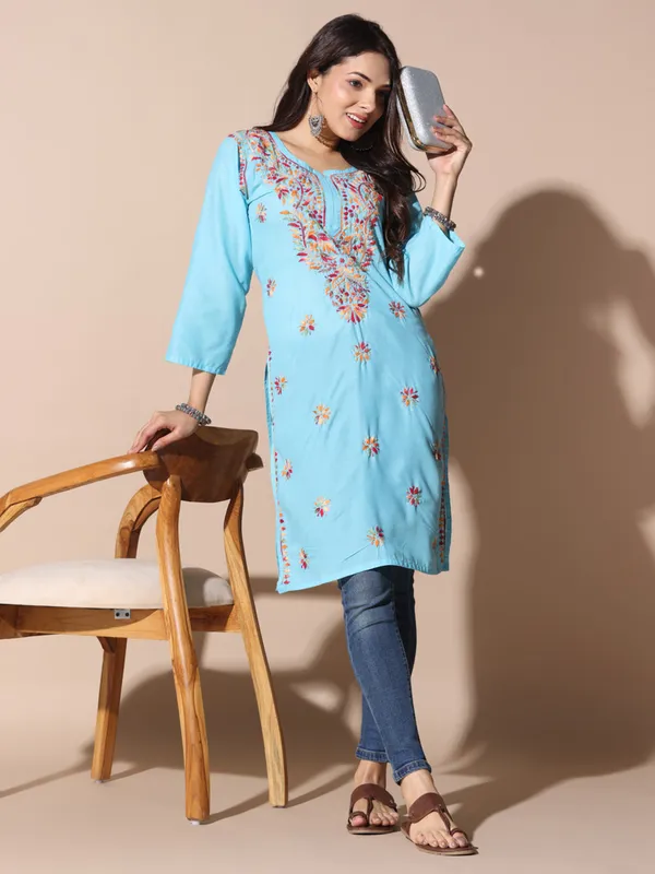 Chikankari_Cotton_Kurti_Female_Cotton