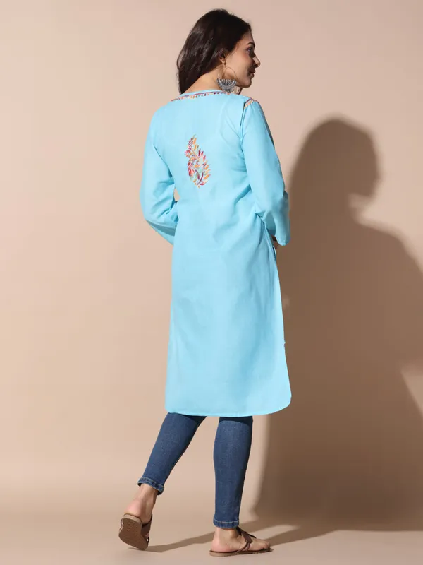 Chikankari_Cotton_Kurti_Female_Cotton