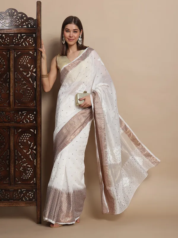 Maheshwari_Silk_Saree_Beigh_Pure_Chanderi_Silk