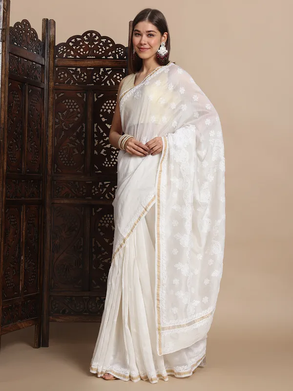 Pure_Chanderi_Silk_Saree_White_Pure_Chanderi_Silk