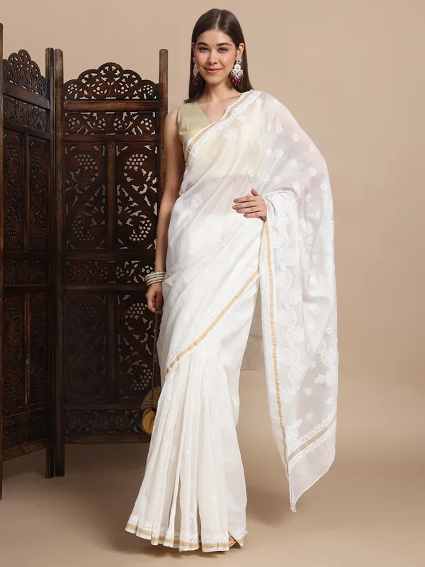 Pure_Chanderi_Silk_Saree_White_Pure_Chanderi_Silk