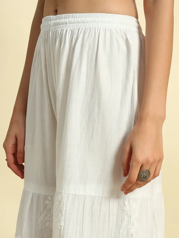 Camric_Cotton_Chikankari_Gharara_White_Camric_Cotton