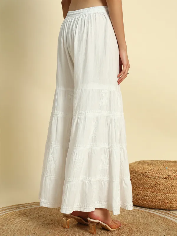 Camric_Cotton_Chikankari_Gharara_White_Camric_Cotton