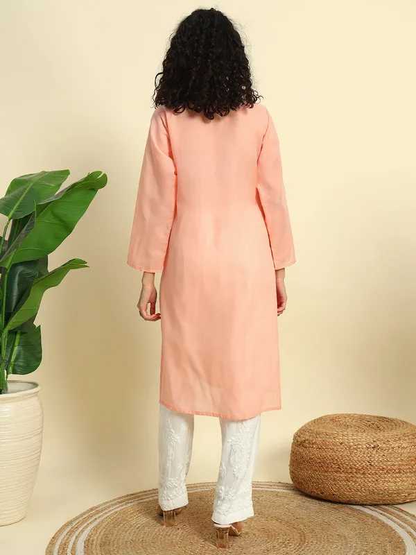 Kurti_For_Womens_Peach_Straight_Kurti