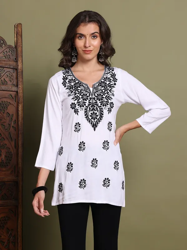 Rayon_Kurtis_For_Summer_White