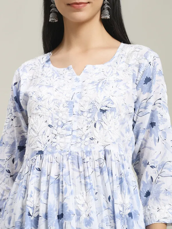 Chikankari_Long_Gown_For_Women_Powder_Blue
