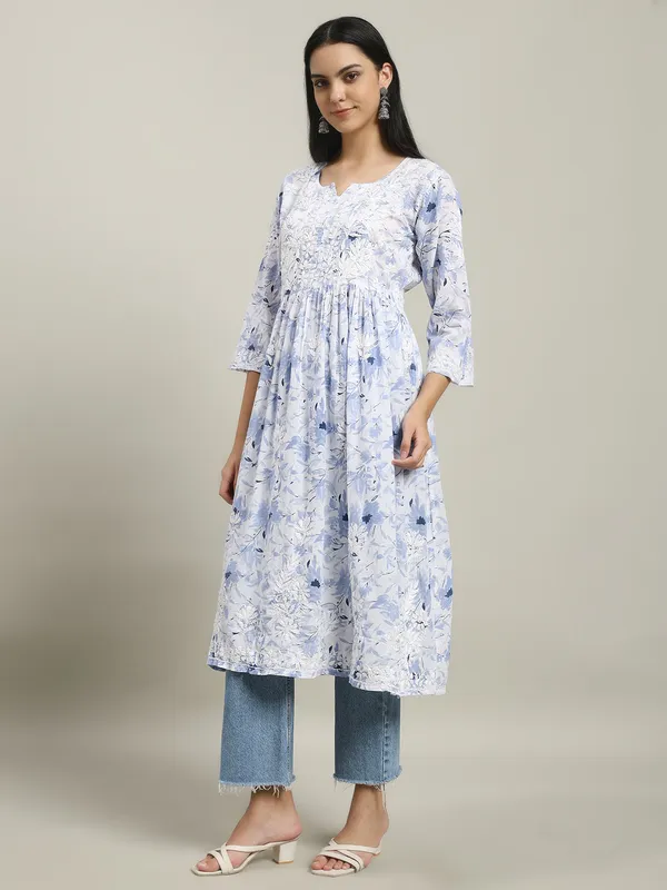 Chikankari_Long_Gown_For_Women_Powder_Blue