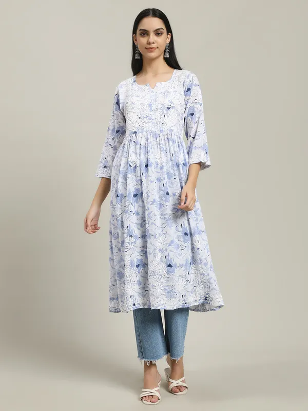 Chikankari_Long_Gown_For_Women_Powder_Blue
