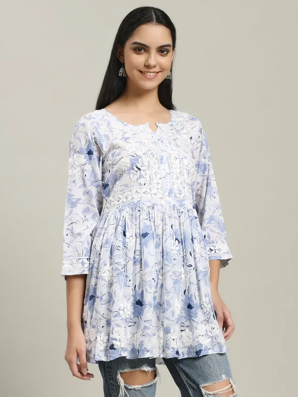 Short_Chikankari_Kurti_For_Womens_Powder_Blue