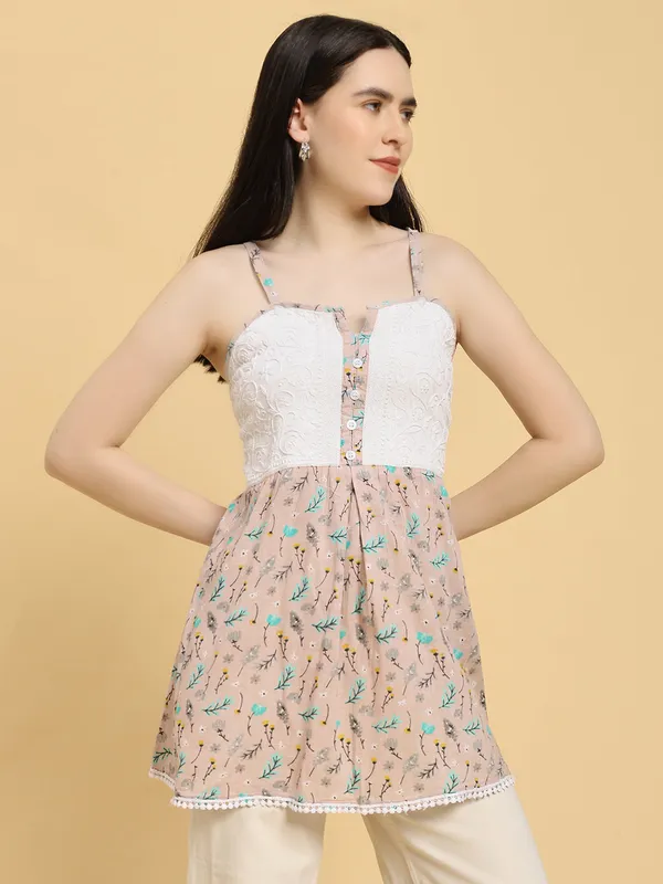 Handcrafted_Cotton_Chikankari_Short_Top_Beige