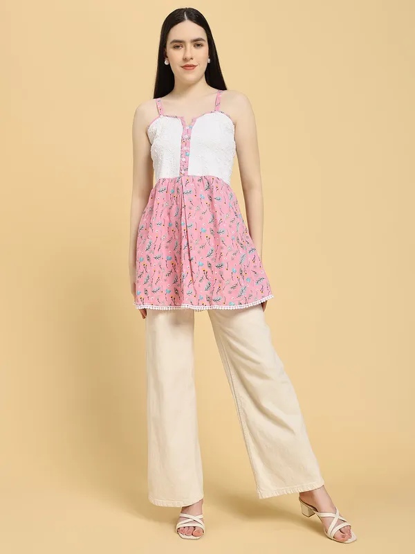 Handcrafted_Cotton_Chikankari_Short_Top_Pink