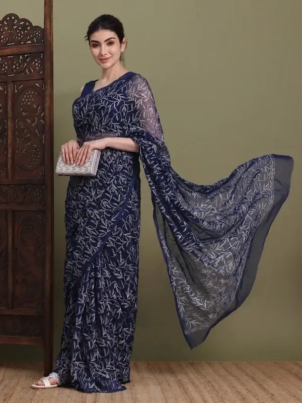 Exclusive_Tepchi_Hand_Made_Chikankari_Saree_Neavy_Blue_Female_Adults