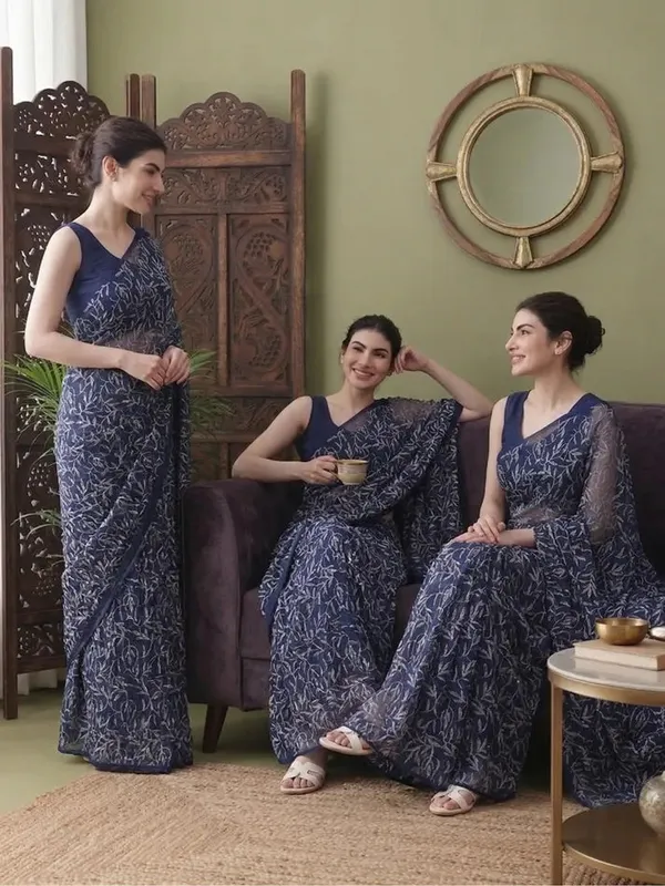 Exclusive_Tepchi_Hand_Made_Chikankari_Saree_Neavy_Blue_Female_Adults