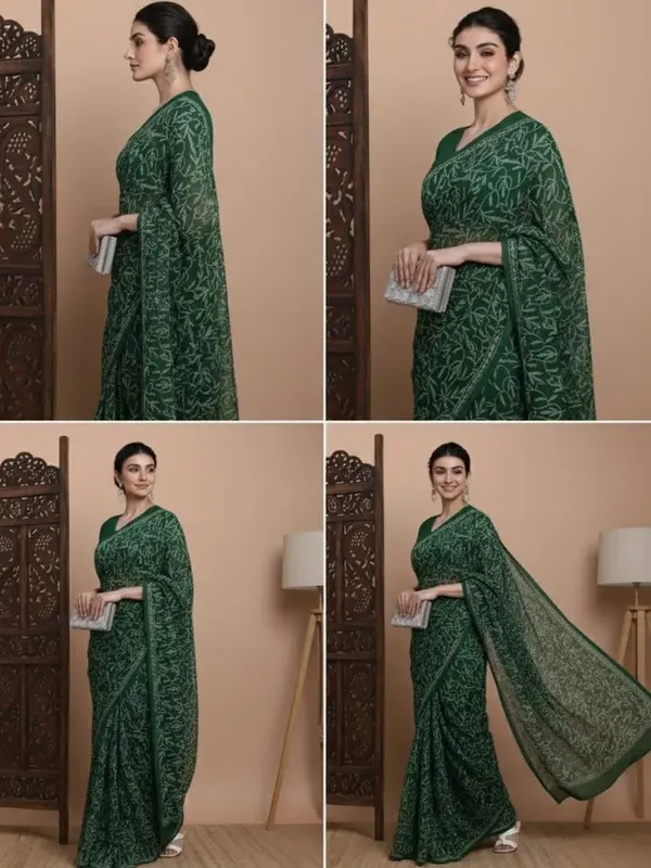 Exclusive_Tepchi_Hand_Made_Chikankari_Saree_Bottle_Green_Female_Adults