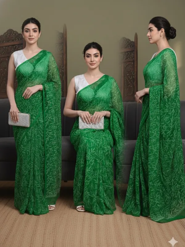 Exclusive_Tepchi_Hand_Made_Chikankari_Saree_Parrot_Green_Female_Adults