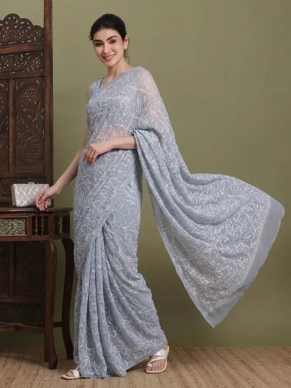 Exclusive_Tepchi_Hand_Made_Chikankari_Saree_Grey_Female_Adults