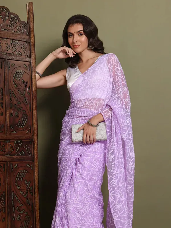 Exclusive_Tepchi_Hand_Made_Chikankari_Saree_Levender_Female_Adults