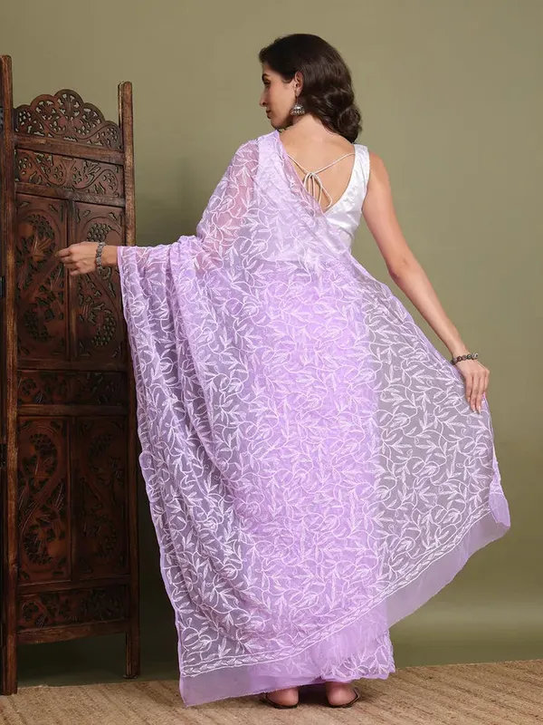 Exclusive_Tepchi_Hand_Made_Chikankari_Saree_Levender_Female_Adults