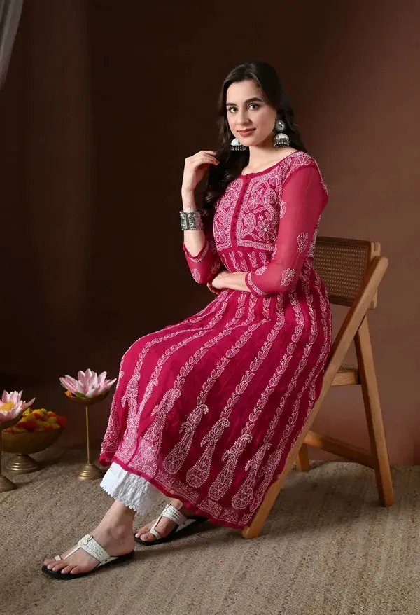 Chikankari_Handwork_Georgette_Anarkali_Female_Pure_Georgette
