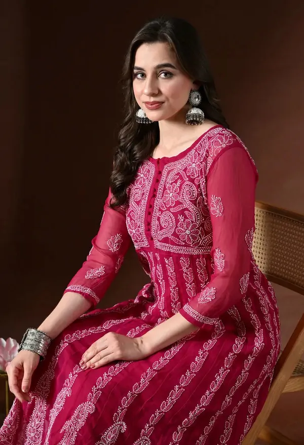 Chikankari_Handwork_Georgette_Anarkali_Female_Pure_Georgette