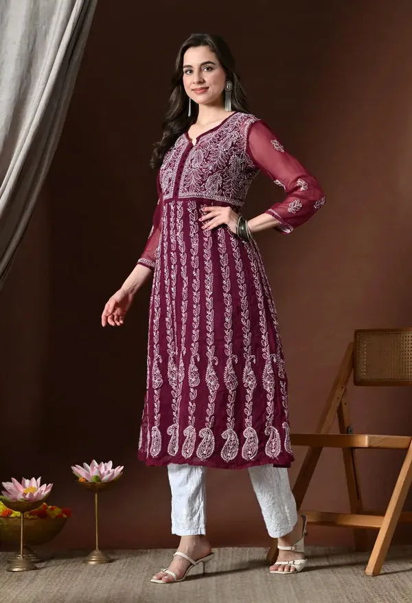 Chikankari_Handwork_Georgette_Anarkali_Female_Pure_Georgette
