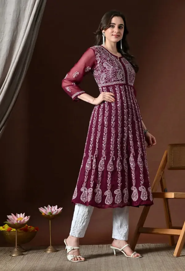 Chikankari_Handwork_Georgette_Anarkali_Female_Pure_Georgette
