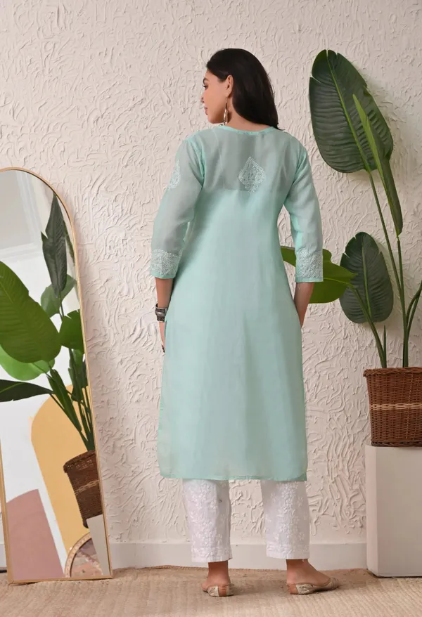 Pure_Cotton_Chikan_Handwork_Long_Kurti_Mint_Green_Mint_Green_Pure_Cotton