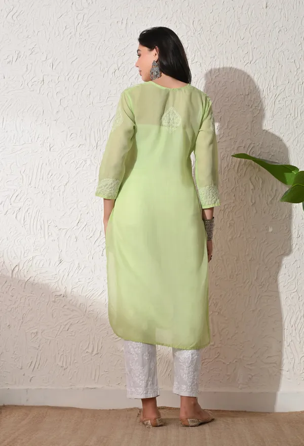 Pure_Cotton_Chikan_Handwork_Long_Kurti_Pista_Green_Pista_Green_Pure_Cotton