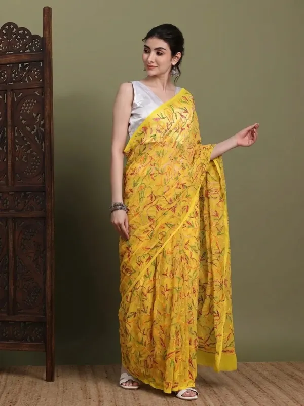 Exclusive_Tepchi_Multi_Hand_Made_Chikankari_Saree_Multi_Yellow_Yellow_Multi_Female_Adults