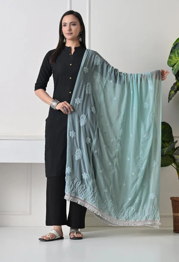 Mint_Green_Soft_Georgette_Chikankari_Hand_Embroidered_Dupatta_For_Women_Mint_Green_Machine_Washable