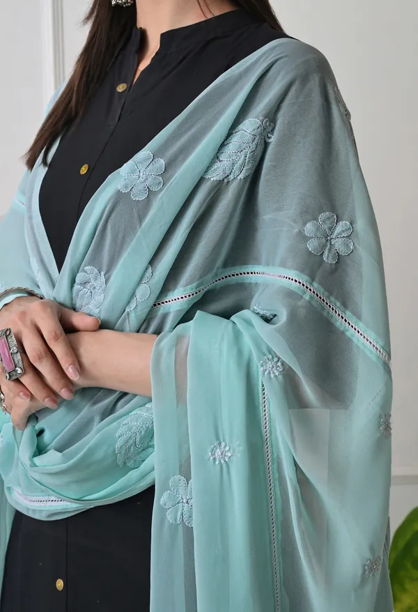 Mint_Green_Soft_Georgette_Chikankari_Hand_Embroidered_Dupatta_For_Women_Mint_Green_Machine_Washable