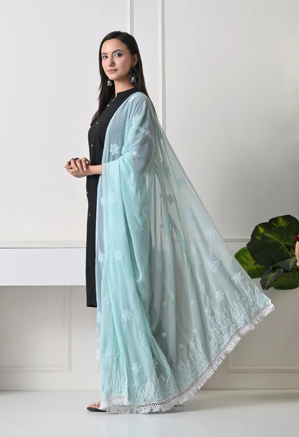 Mint_Green_Soft_Georgette_Chikankari_Hand_Embroidered_Dupatta_For_Women_Mint_Green_Machine_Washable