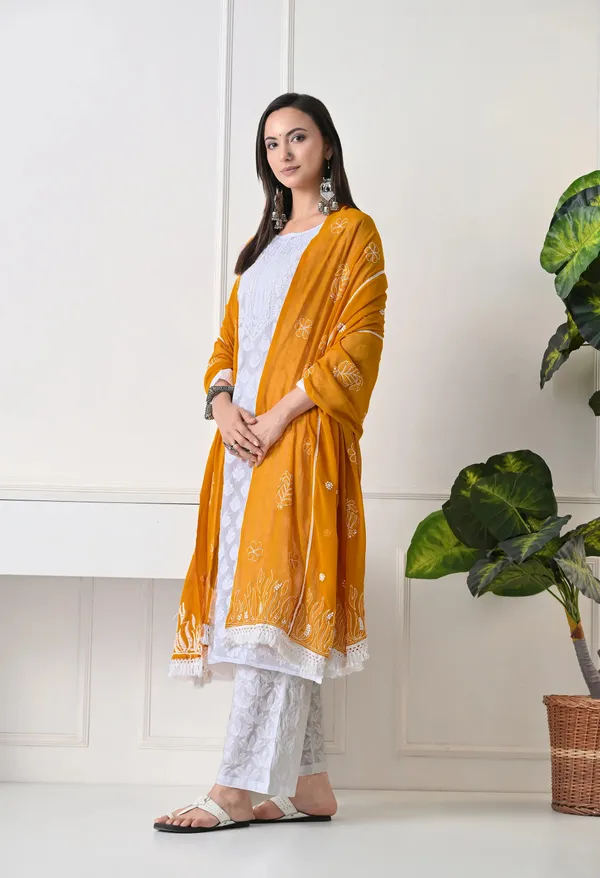Mustard_Georgette_Chikankari_Hand_Embroidered_Dupatta_For_Women_Mustard_Machine_Washable