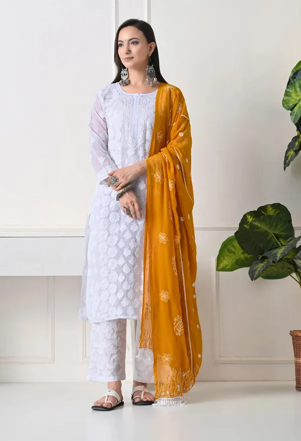 Mustard_Georgette_Chikankari_Hand_Embroidered_Dupatta_For_Women_Mustard_Machine_Washable