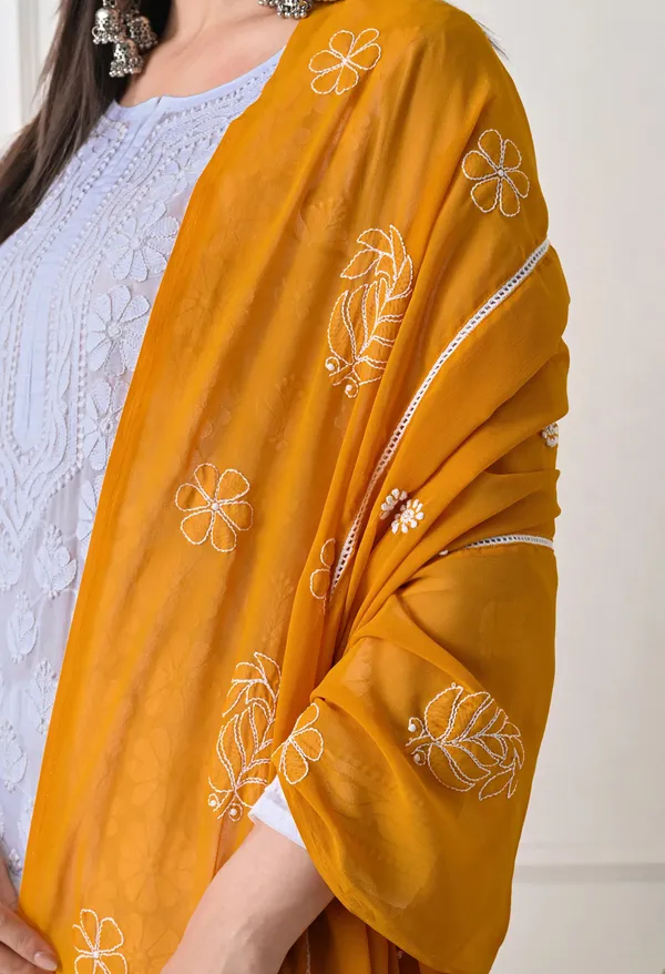 Mustard_Georgette_Chikankari_Hand_Embroidered_Dupatta_For_Women_Mustard_Machine_Washable