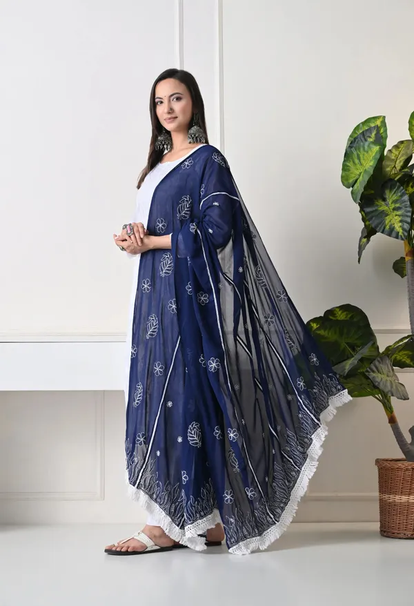 Navy_Blue_Georgette_Chikankari_Hand_Embroidered_Dupatta_For_Women_Navy_Blue_Machine_Washable