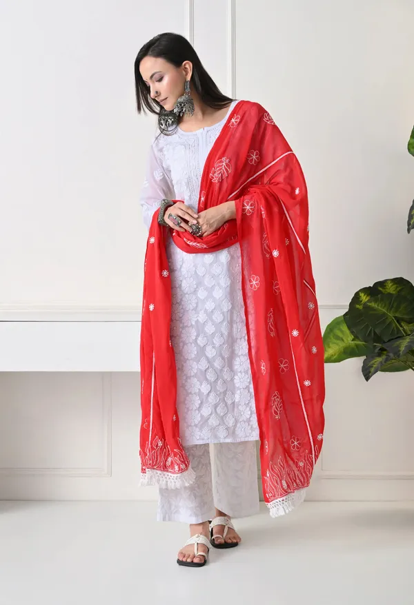 Red_Georgette_Chikankari_Hand_Embroidered_Dupatta_For_Women_Red_Machine_Washable