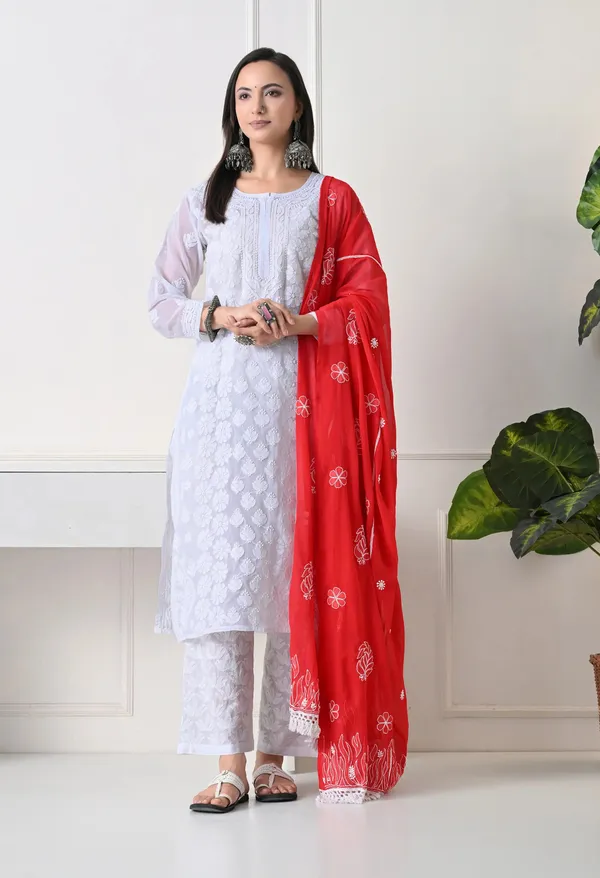Red_Georgette_Chikankari_Hand_Embroidered_Dupatta_For_Women_Red_Machine_Washable