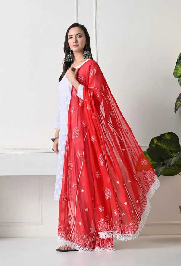 Red_Georgette_Chikankari_Hand_Embroidered_Dupatta_For_Women_Red_Machine_Washable