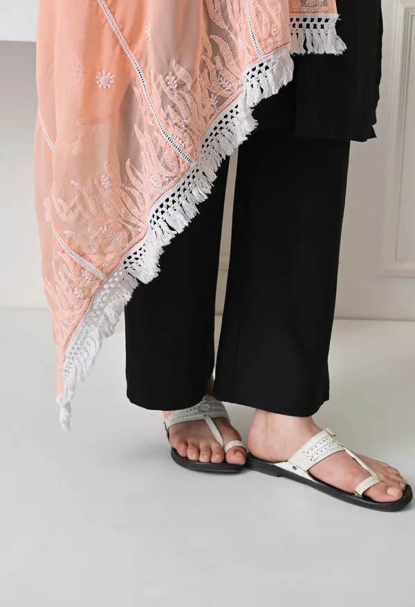 Peach_Georgette_Chikankari_Hand_Embroidered_Dupatta_For_Women_Peach_Machine_Washable