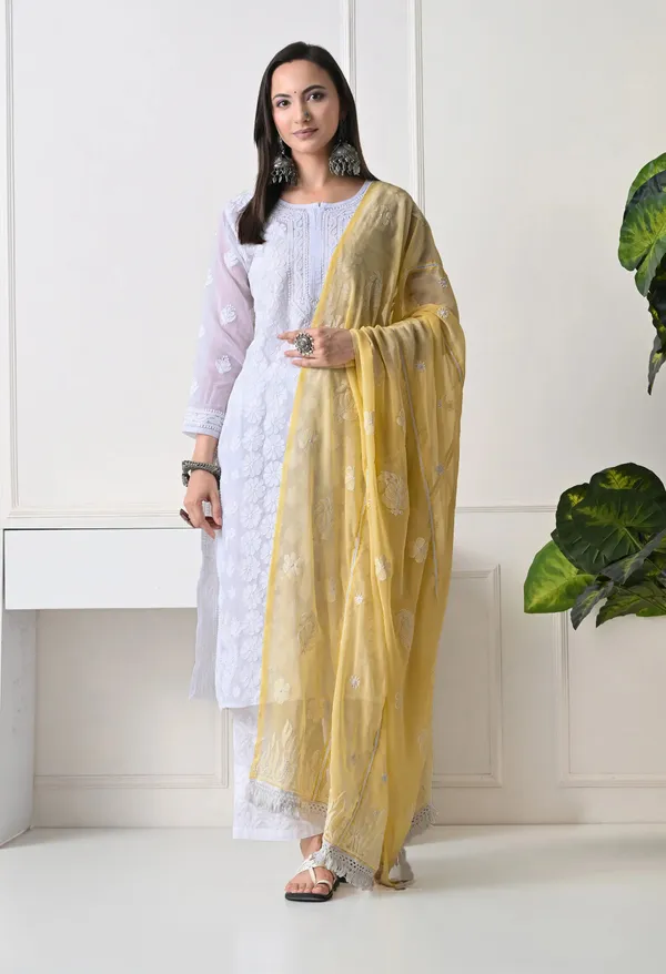 Yellow_Georgette_Chikankari_Hand_Embroidered_Dupatta_For_Women_Yellow_Machine_Washable